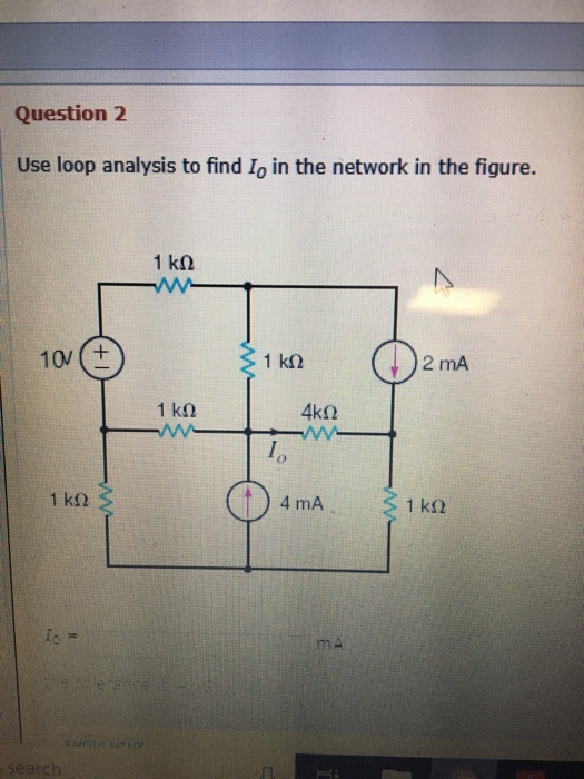 Solved Question 2 Use Loop Analysis To Find Io In The Chegg