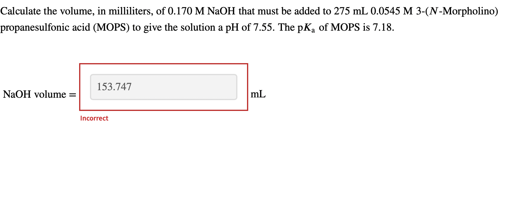 Solved Calculate The Volume In Milliliters Of Mnaoh Chegg