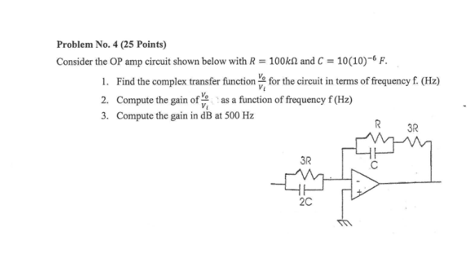 Solved Problem No Points Consider The Op Circuit Chegg