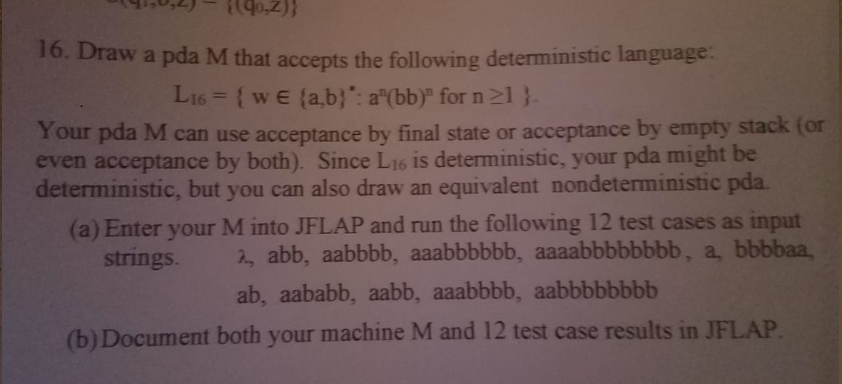 Solved Draw A Pda M That Accepts The Chegg