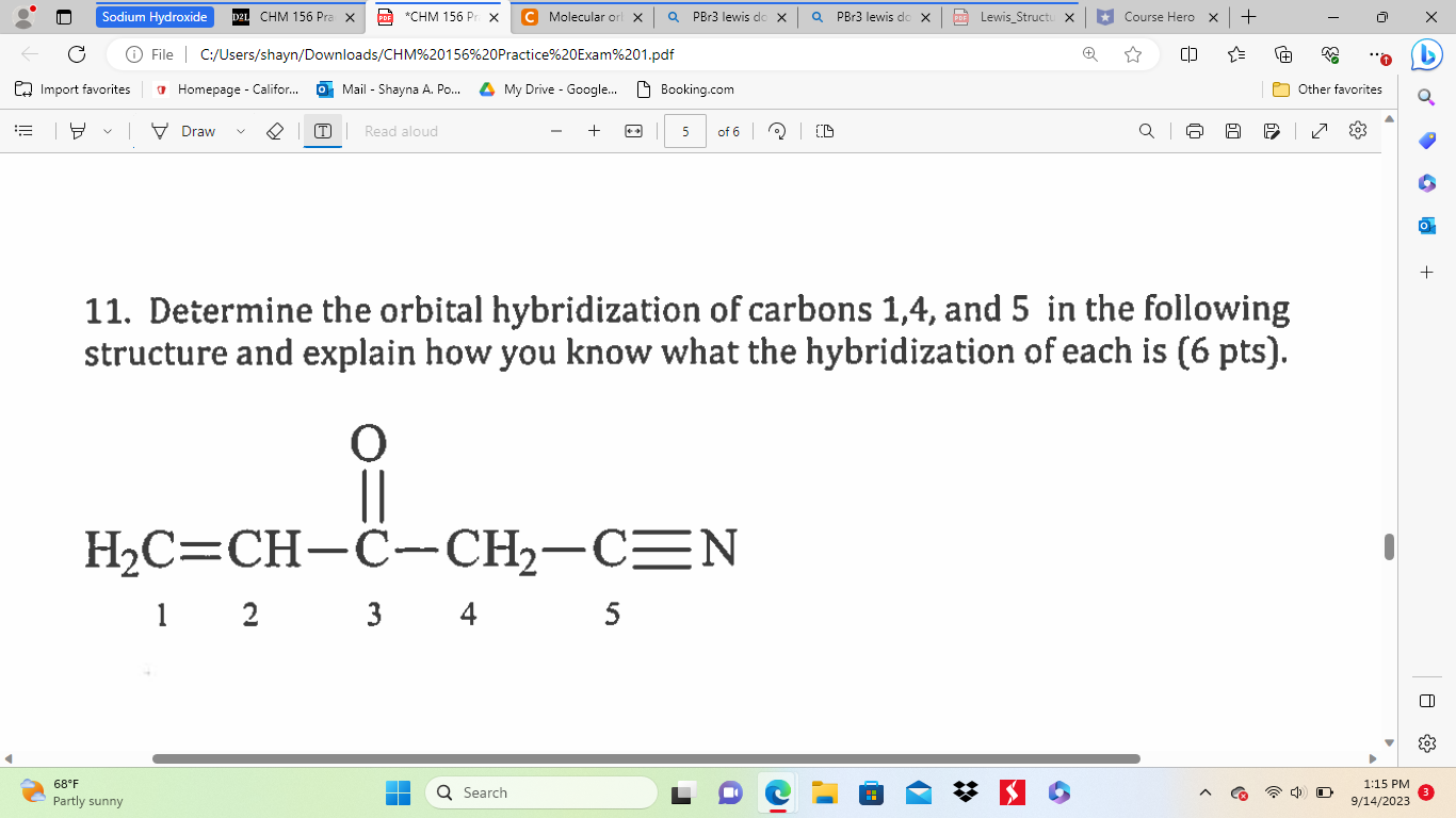 Solved 15 Put The Following Pure Compounds In Order From Chegg