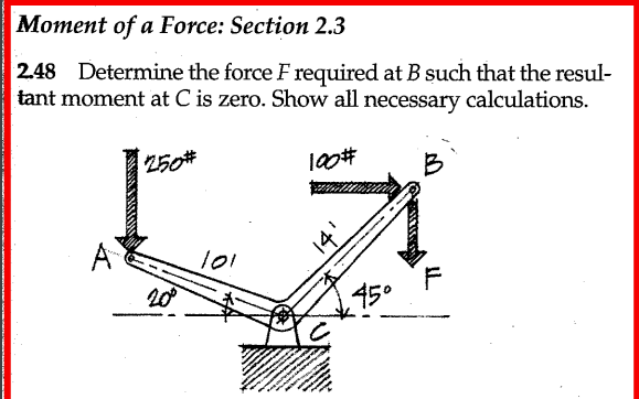 Solved 248 Determine The Force F Required At B Such That The Chegg