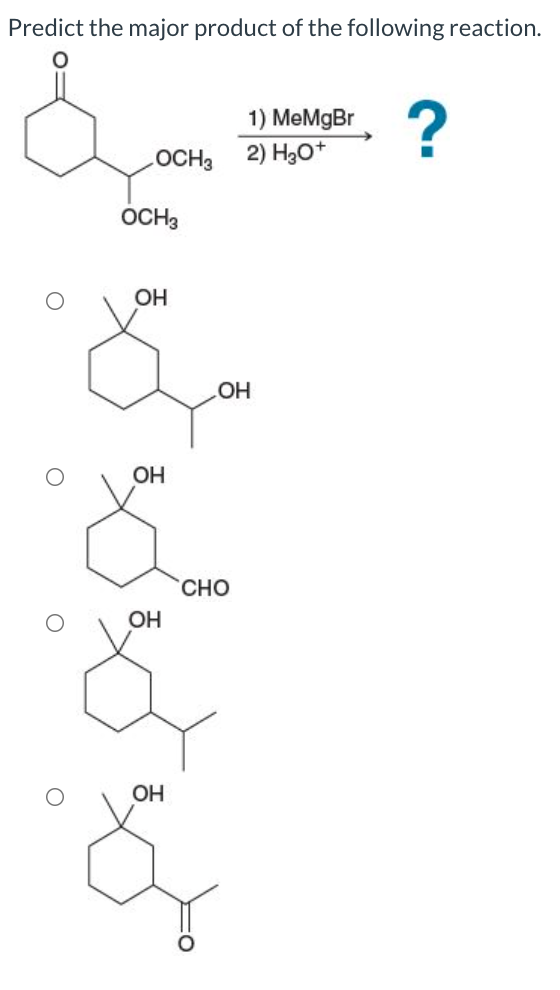 Solved Predict The Major Product Of The Following Reaction Chegg