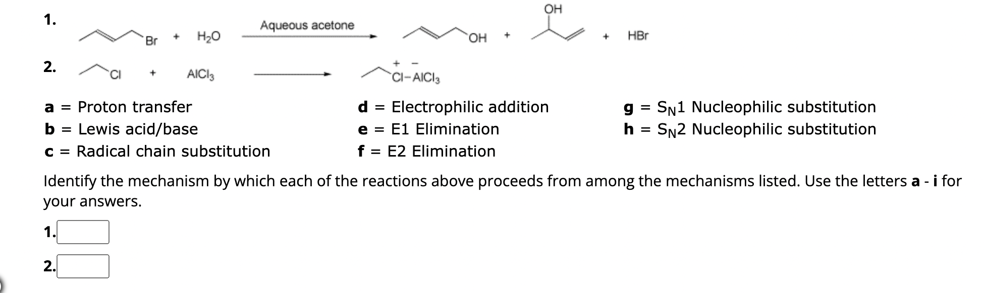 Solved A Proton Transfer D Electrophilic Addition Chegg