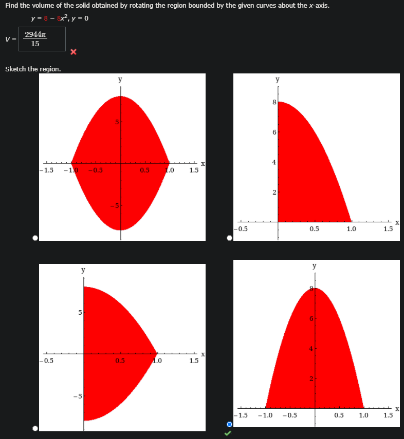 Solved Find The Volume Of The Solid Obtained By Rotating The Chegg