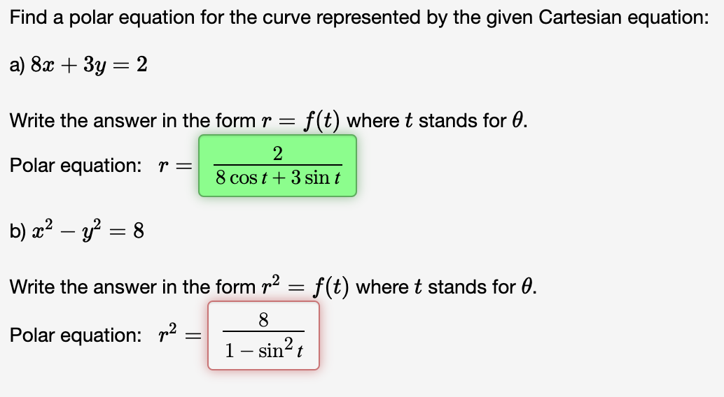 Solved Find A Polar Equation For The Curve Represented By Chegg