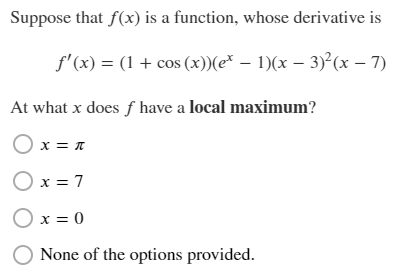 Solved Suppose That F X Is A Function Whose Derivative Is Chegg