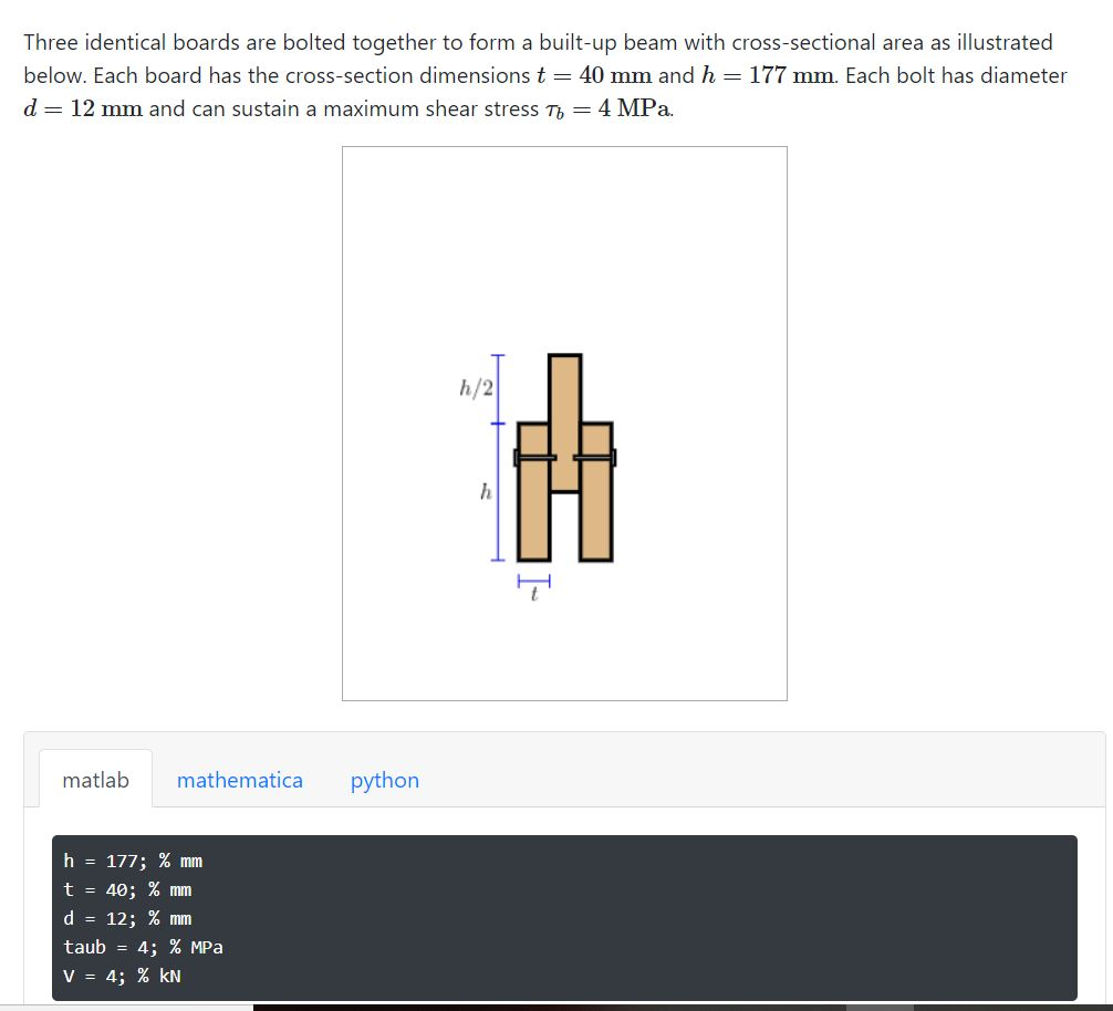 Solved Three Identical Boards Are Bolted Together To Form A Chegg