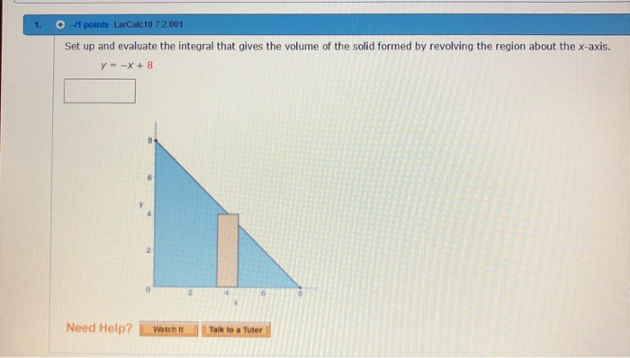 Solved 1 O 1 Points LarCalc 10 7 2 001 Set Up And Evaluate Chegg