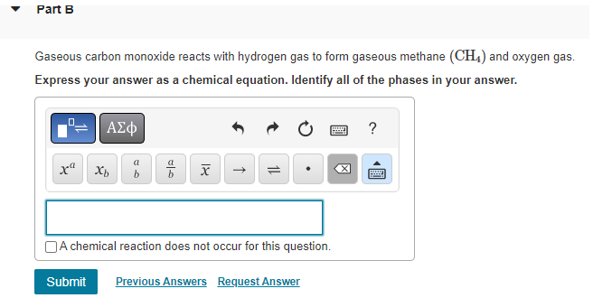 Solved Gaseous Carbon Monoxide Reacts With Hydrogen Gas To Chegg