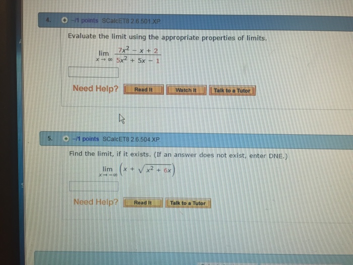 Solved Evaluate The Limit Using The Appropriate Properties Chegg