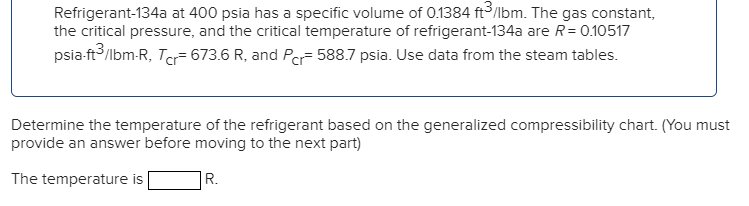 Solved Refrigerant 134a At 400 Psia Has A Specific Volume Of Chegg