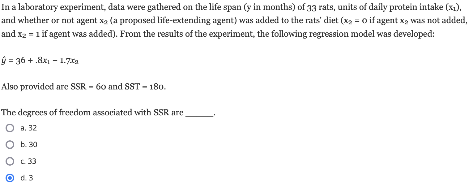 Solved In A Laboratory Experiment Data Were Gathered On The Chegg