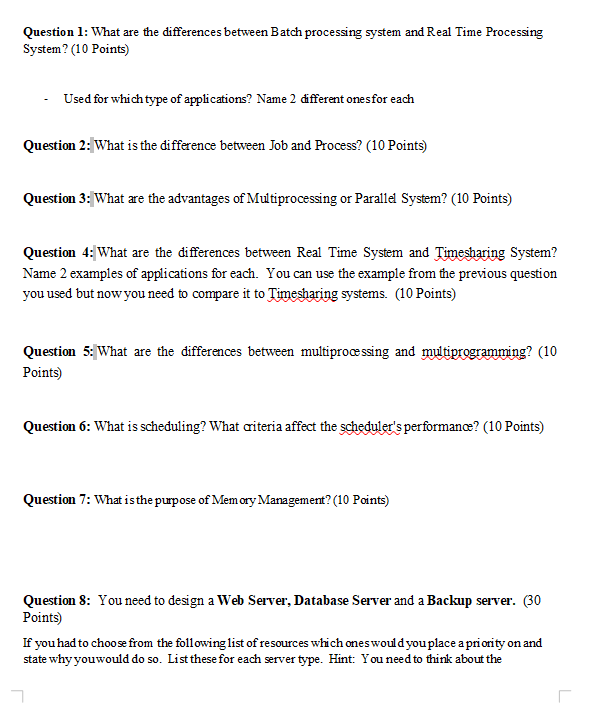 Solved Question 1 What Are The Differences Between Batch Chegg