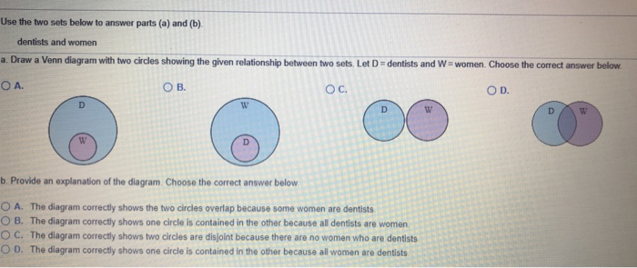 Solved Use The Two Sets Below To Answer Parts A And B Chegg