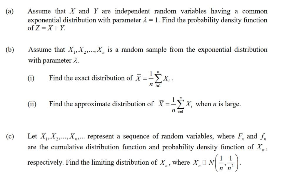 Solved A Assume That X And Y Are Independent Random Chegg