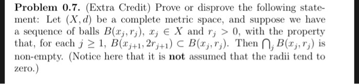 Solved Problem Extra Credit Prove Or Disprove The Chegg