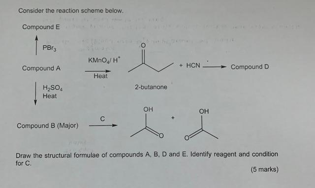 Solved Consider The Reaction Scheme Below Compound E Pbr Chegg