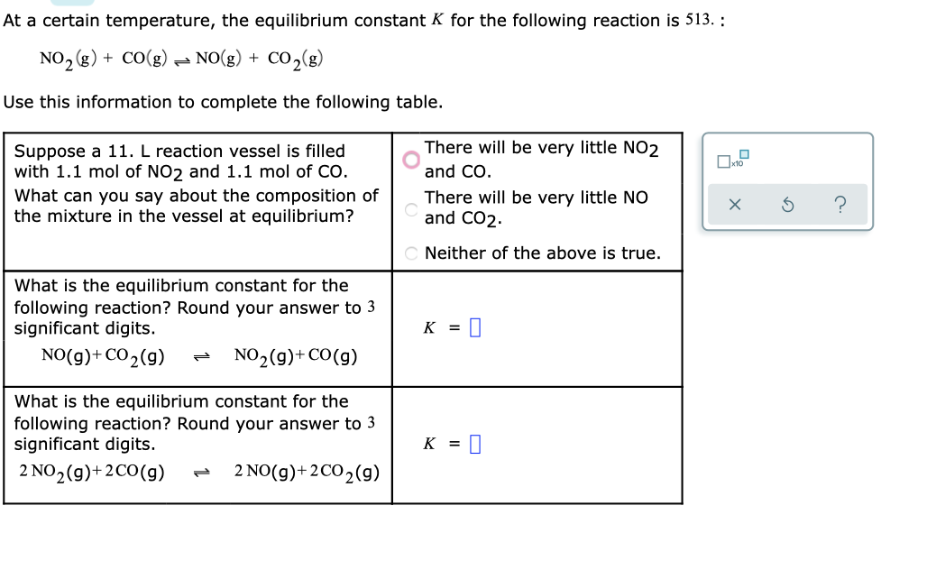 Solved At A Certain Temperature The Equilibrium Constant K Chegg