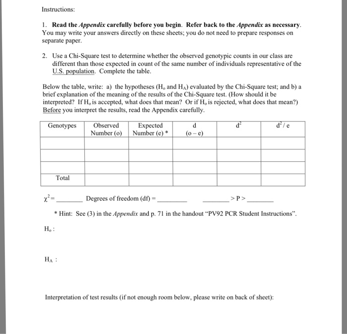 Solved Instructions Read The Appendix Carefully Before B...