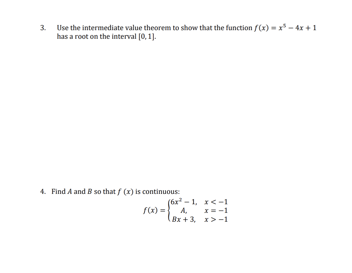 Solved Use The Intermediate Value Theorem To Show That The Chegg