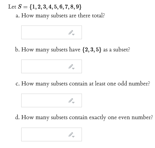 Solved Let S A How Many Subsets Are Chegg