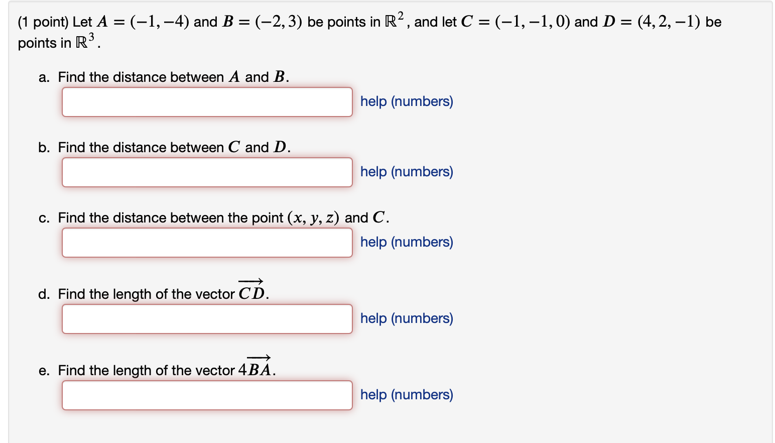 Solved 1 Point Let A 1 4 And B 2 3 Be Points In R2 Chegg