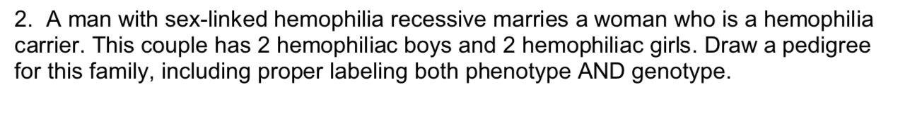 Solved A Man With Sex Linked Hemophilia Recessive Marries Chegg