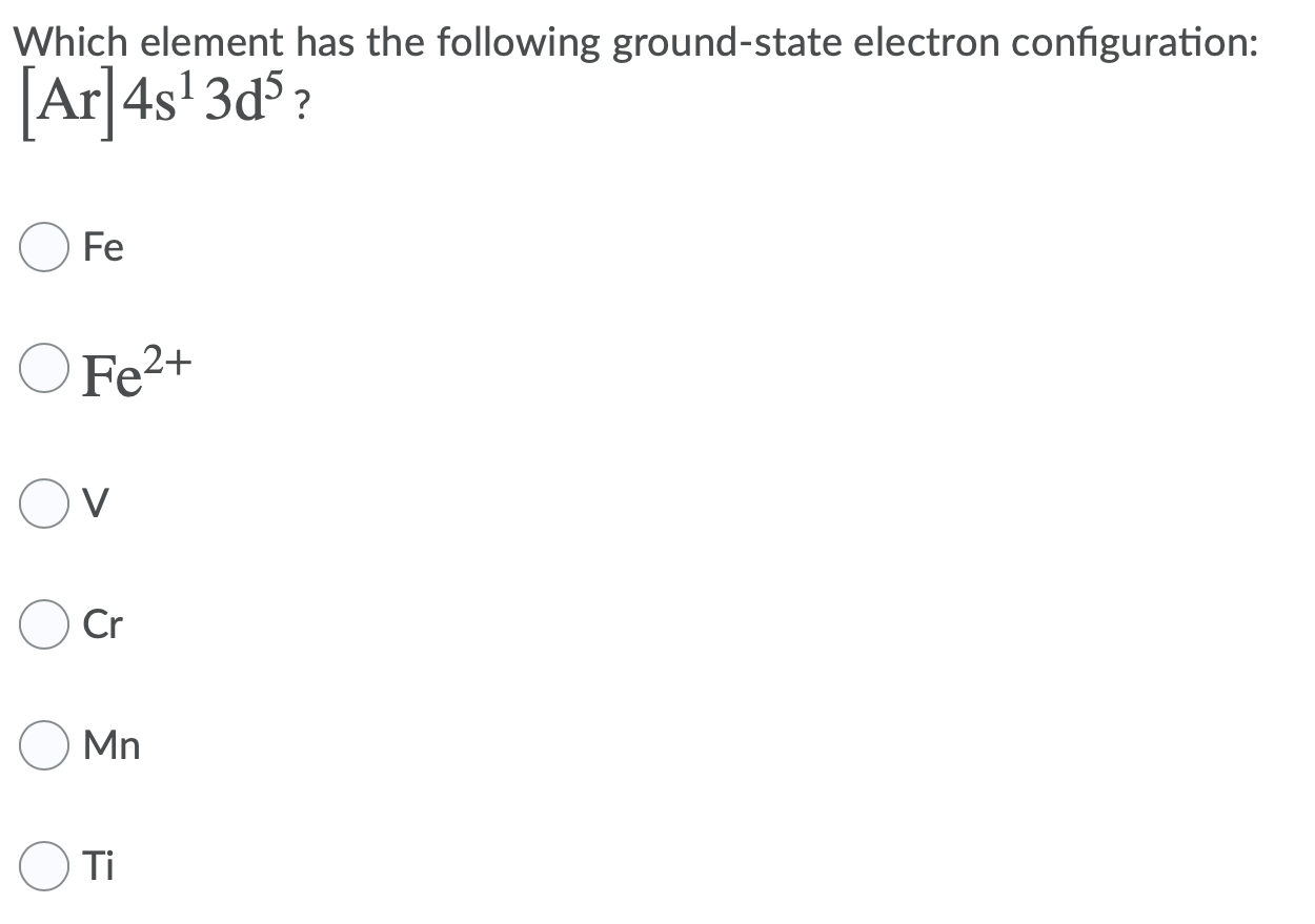 Solved Which Element Has The Following Ground State Electron Chegg