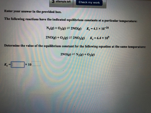 Solved Attempts Left Check My Work Enter Your Answer In Chegg