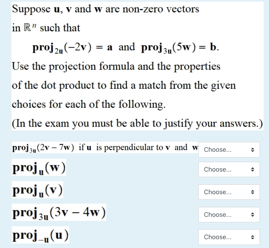 Solved Suppose U V And W Are Non Zero Vectors In R Such Chegg