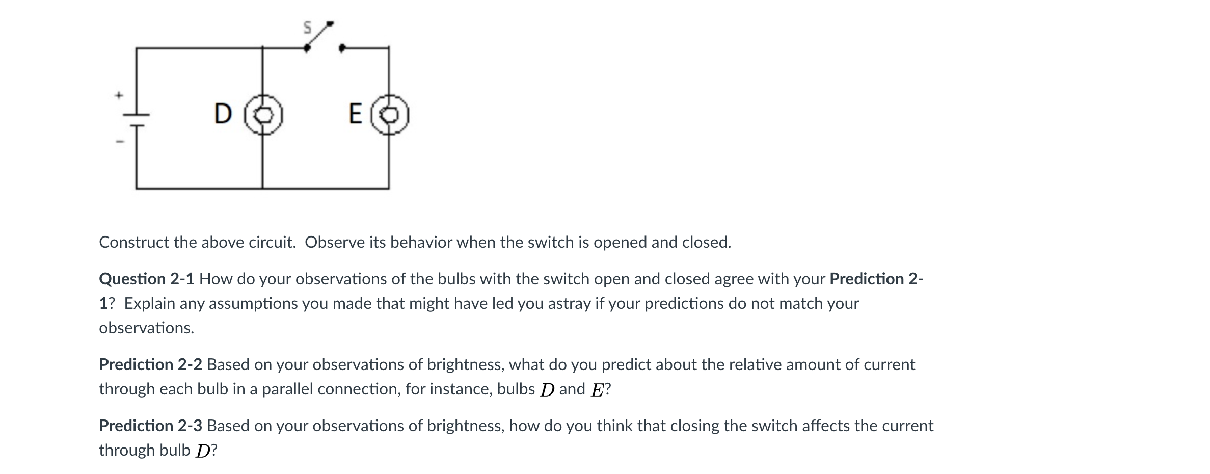 Solved Ao D Prediction Predict How The Brightness Of Chegg