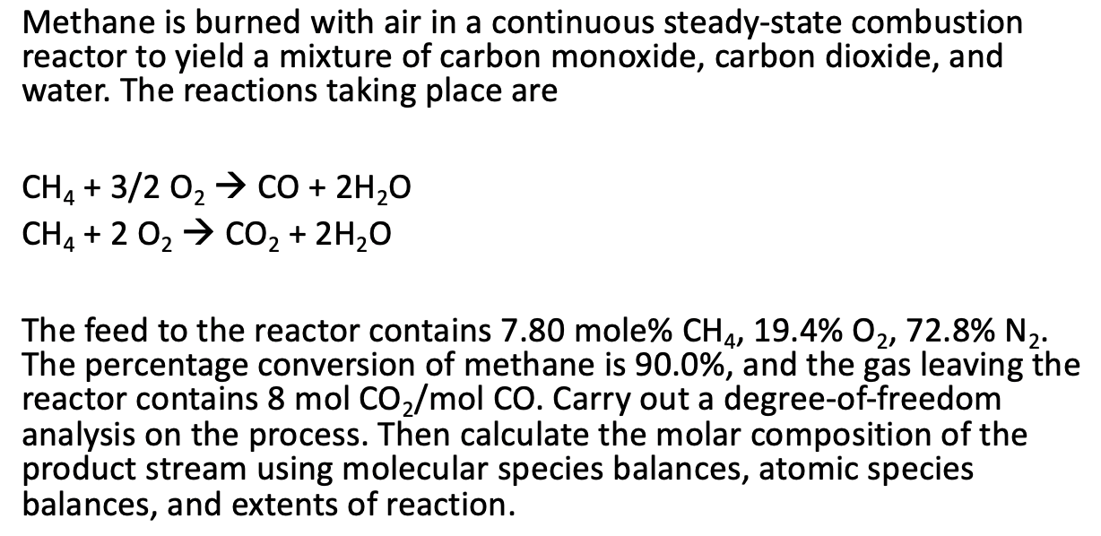 Solved Methane Is Burned With Air In A Continuous Chegg