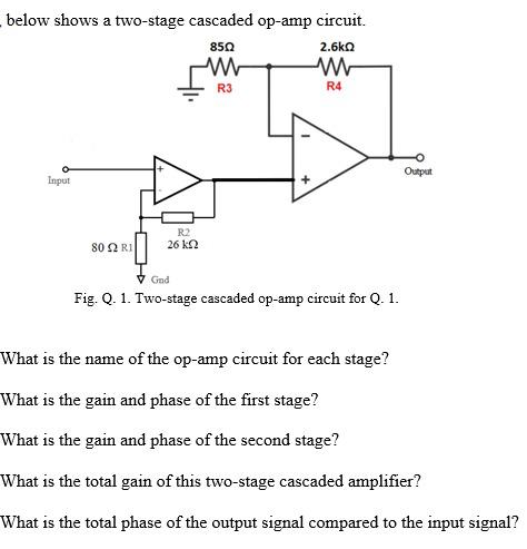 Solved Below Shows A Two Stage Cascaded Op Circuit 850 Chegg