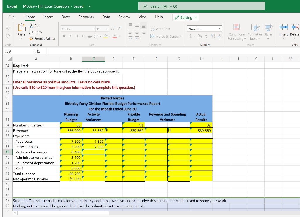 Solved Excel McGraw Hill Excel Question Saved O Search Chegg