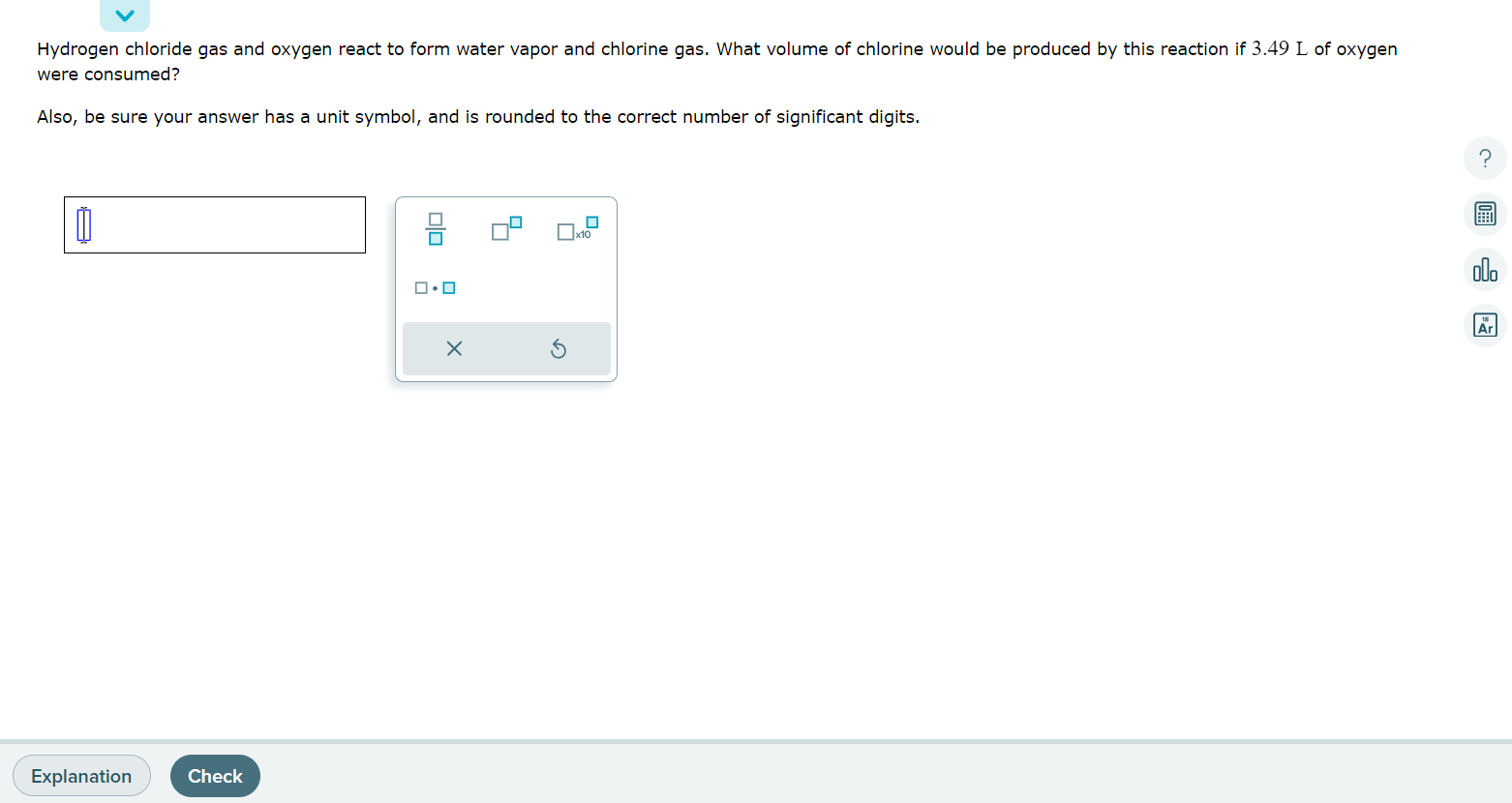 Solved Hydrogen Chloride Gas And Oxygen React To Form Water Chegg