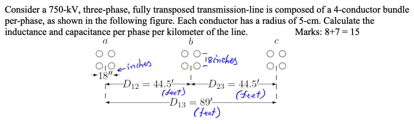 Solved Consider A 750kV Three Phase Fully Transposed Chegg