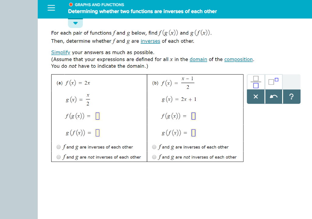 Solved O Graphs And Functions Determining Whether Two Chegg