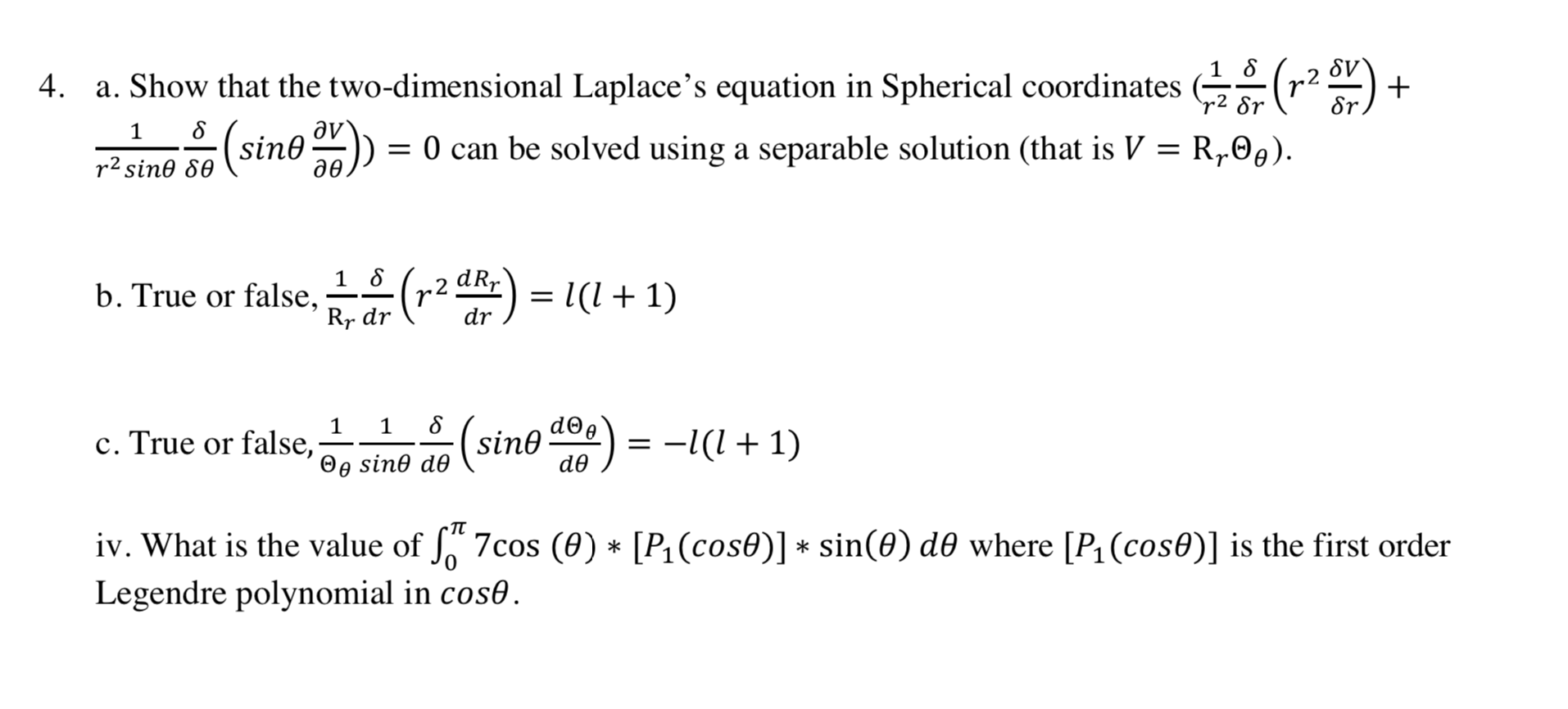 Solved 1 8 De 4 A Show That The Two Dimensional Laplace S Chegg