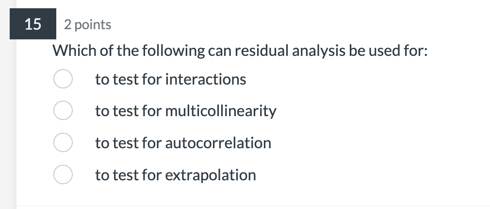 Solved Points Which Of The Following Can Residual Chegg