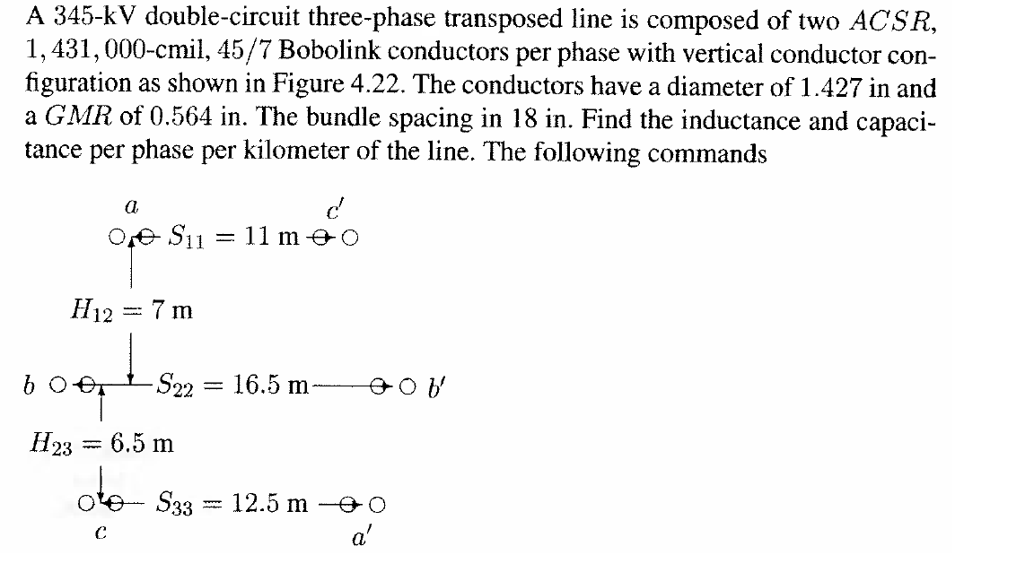 Solved A 345 KV Double Circuit Three Phase Transposed Line Chegg