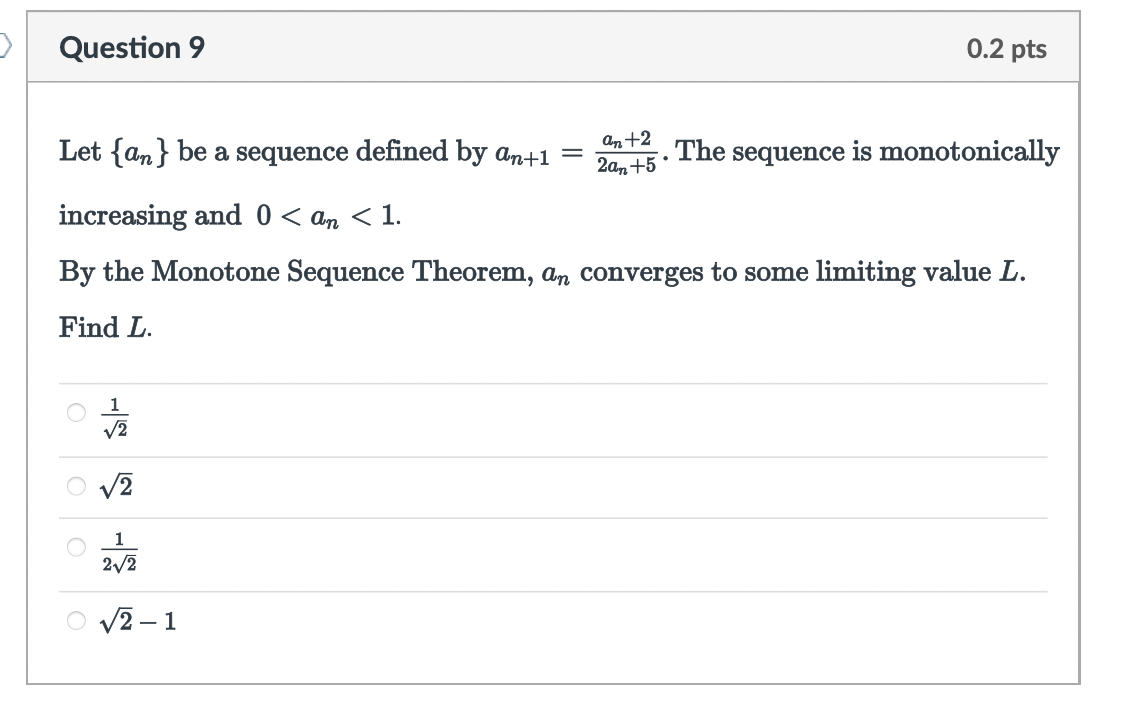 Solved Let An Be A Sequence Defined By An An An The Chegg