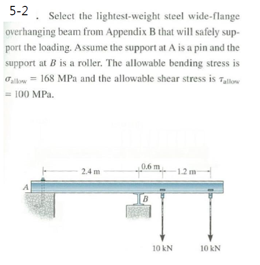 Solved 5 2 Select The Lightest Weight Steel Wide Flange Chegg