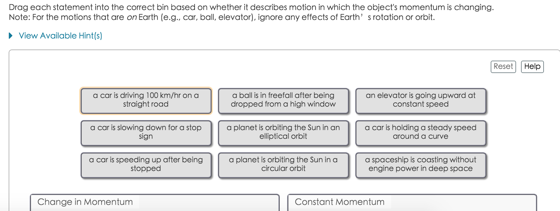 Solved Drag Each Statement Into The Correct Bin Based On Chegg