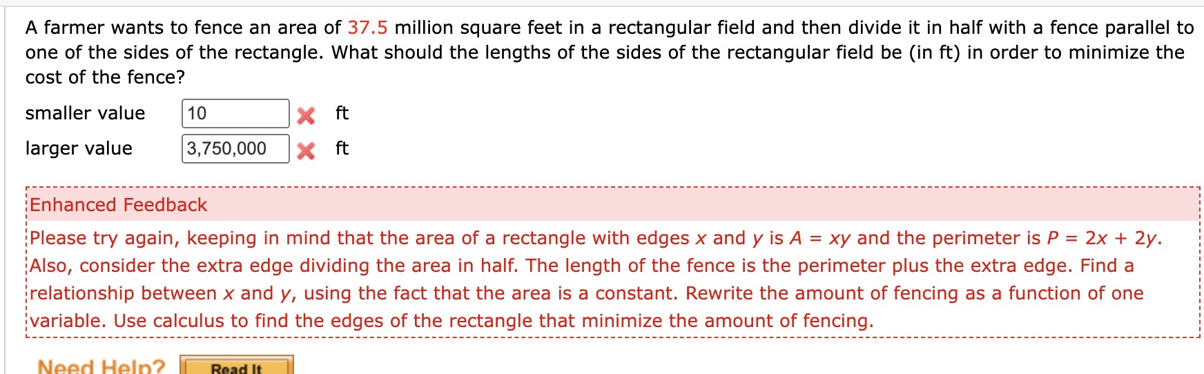 Solved A Farmer Wants To Fence An Area Of Million S