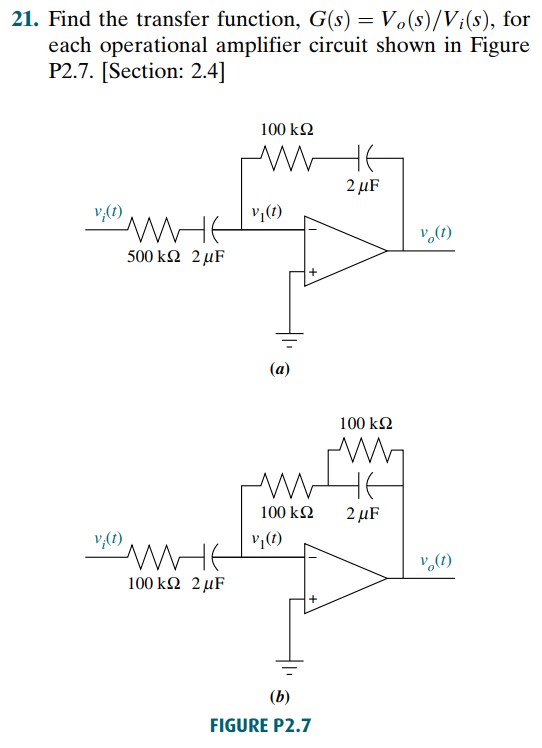 Find The Transfer Function G S Vosvi S Foreach Chegg