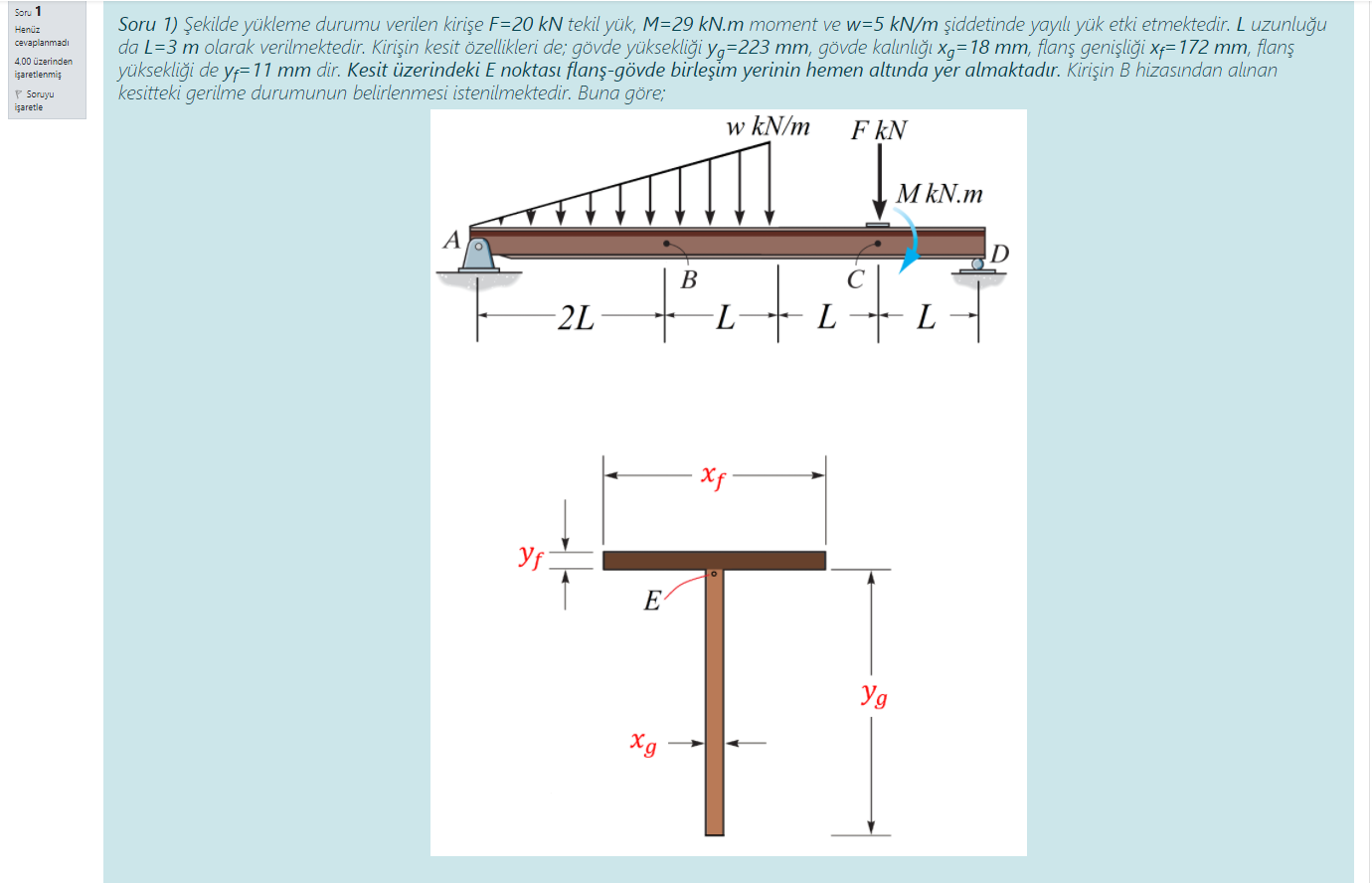 Solved Soru Hen Z Cevaplanmad Zerinden I Aretlenmi Chegg