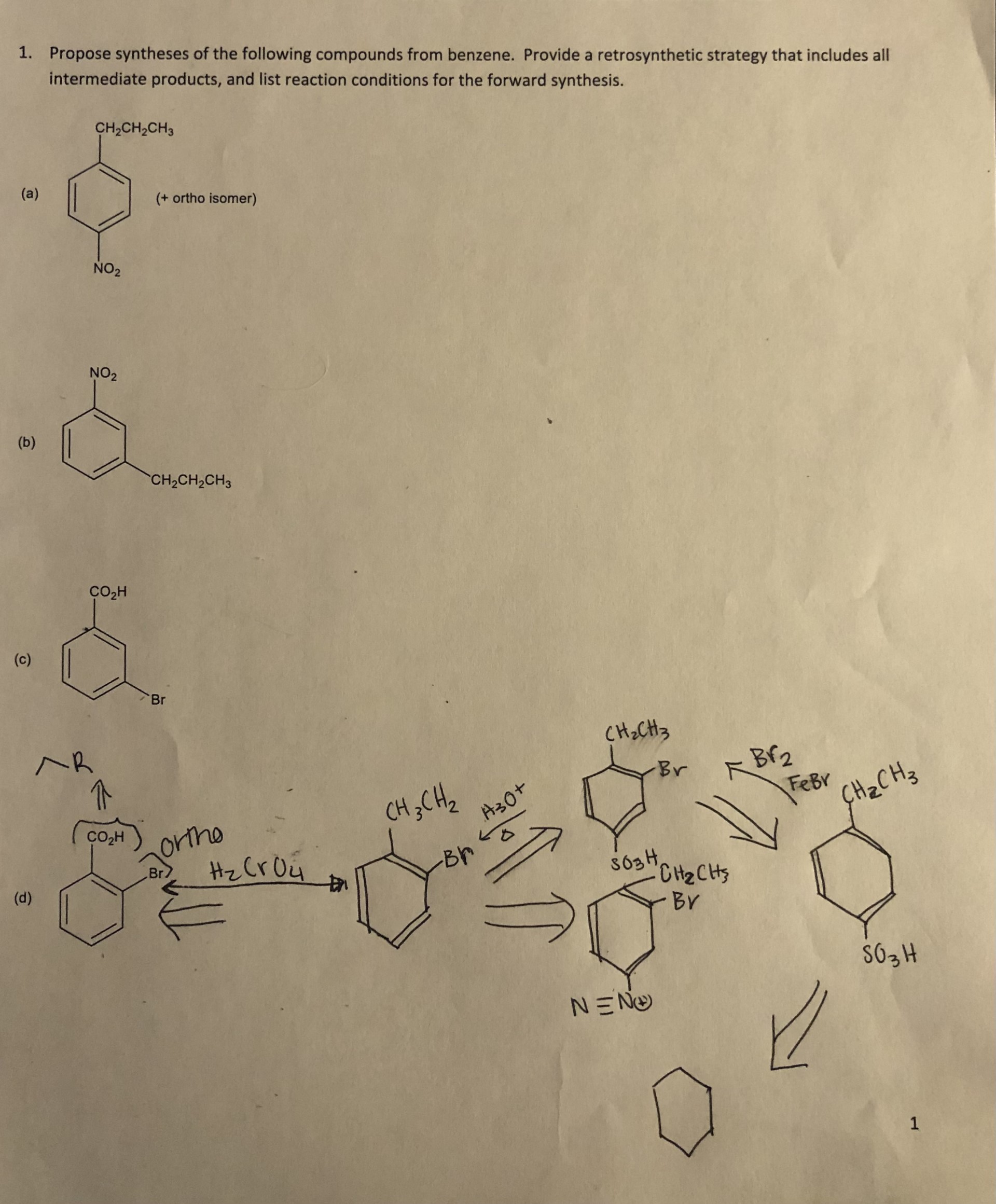 Solved Propose Syntheses Of The Following Compounds From Chegg