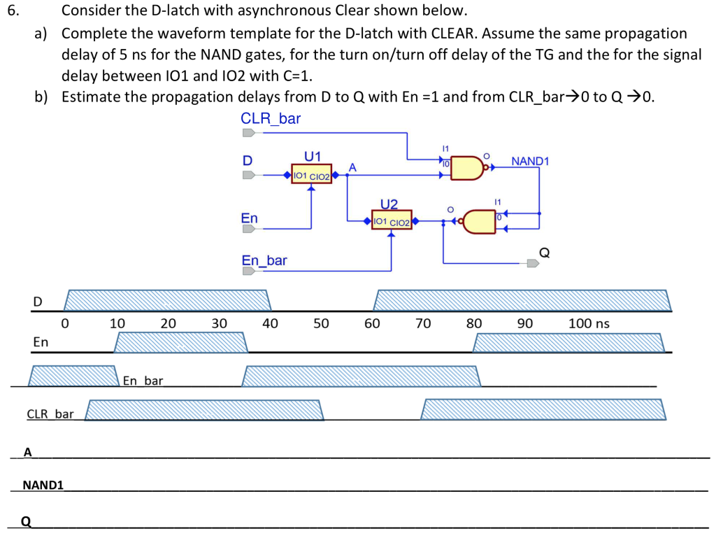 Solved Consider The D Latch With Asynchronous Clear Shown Chegg