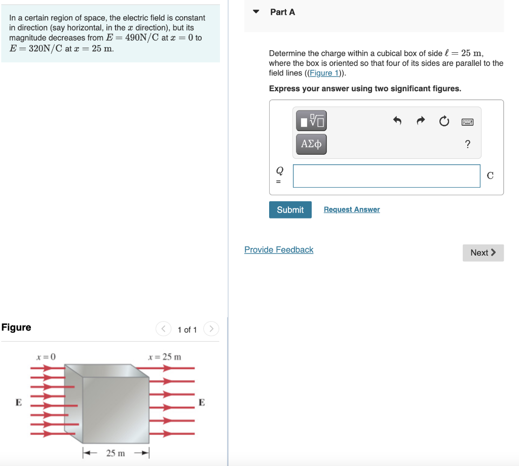 Solved In A Certain Region Of Space The Electric Field Is Chegg